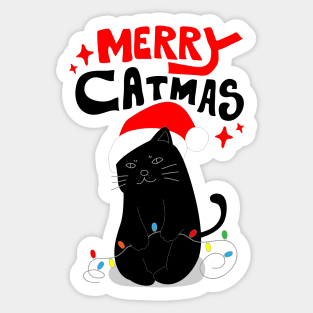 Merry Black Catmas Sticker